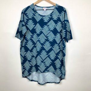 🦋LULAROE Irma Turquoise Geometric Print tunic S